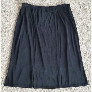 Chico's Travelers 3 Womens XL Black Slinky Skirt Pull On Elastic Waist Stretchy